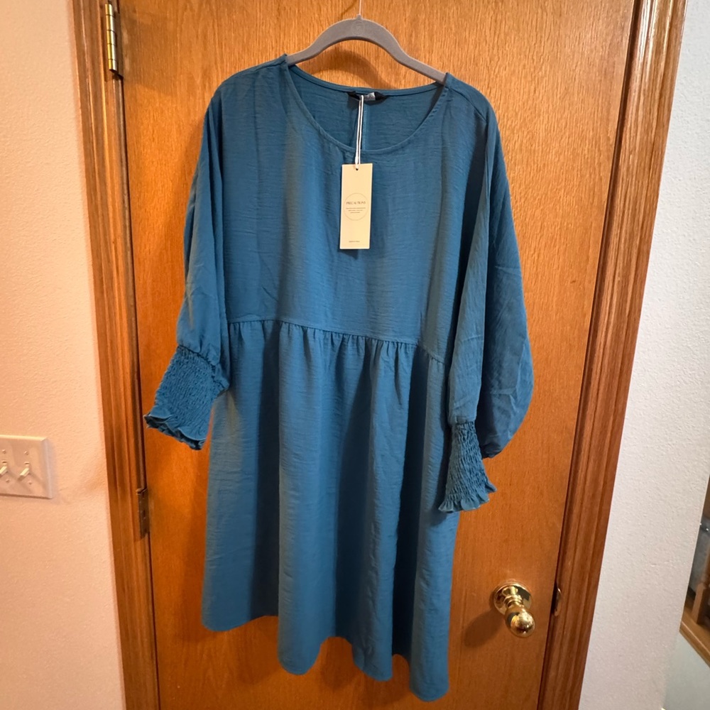 Teal Long Sleeve Dress NWT